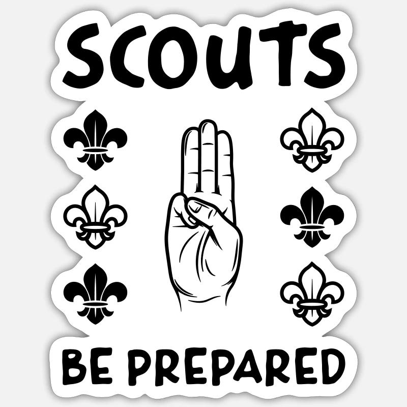 Scouts Toujours Prêts ! - Sticker størrelse S (10 x 10 cm) - mat hvid