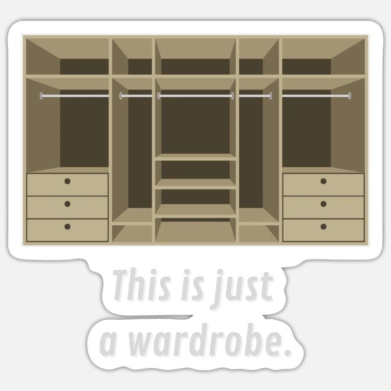 Juste une wardrobe. - Sticker taille S (10 x 10 cm) - blanc mat