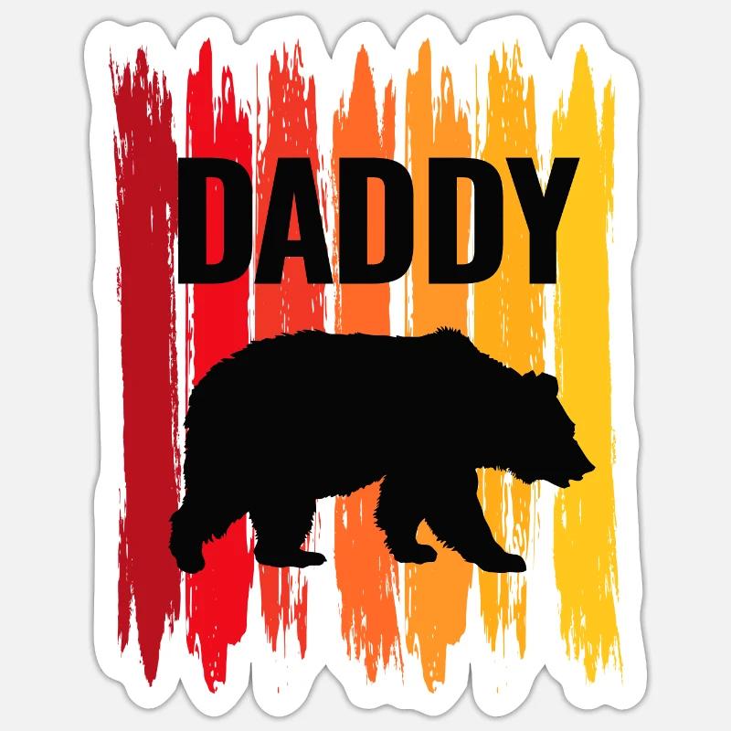 Starker bester Papa Bär Daddy cooles Geschenk Dad Sticker Größe S (10 x 10 cm)