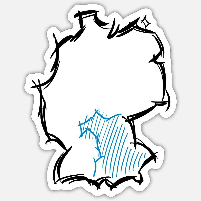 Bavaria Map hand-drawn, Map, Bavarian Sticker size S (10 x 10 cm)