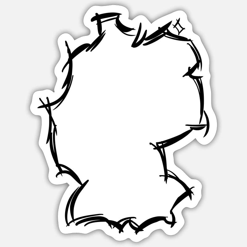 Map of Germany, hand-drawn, vector graphics Sticker size S (10 x 10 cm)