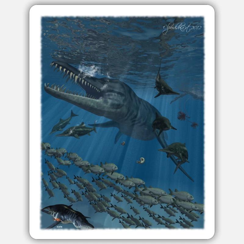 Liopleurodon - Sticker taille S (10 x 10 cm) - blanc mat