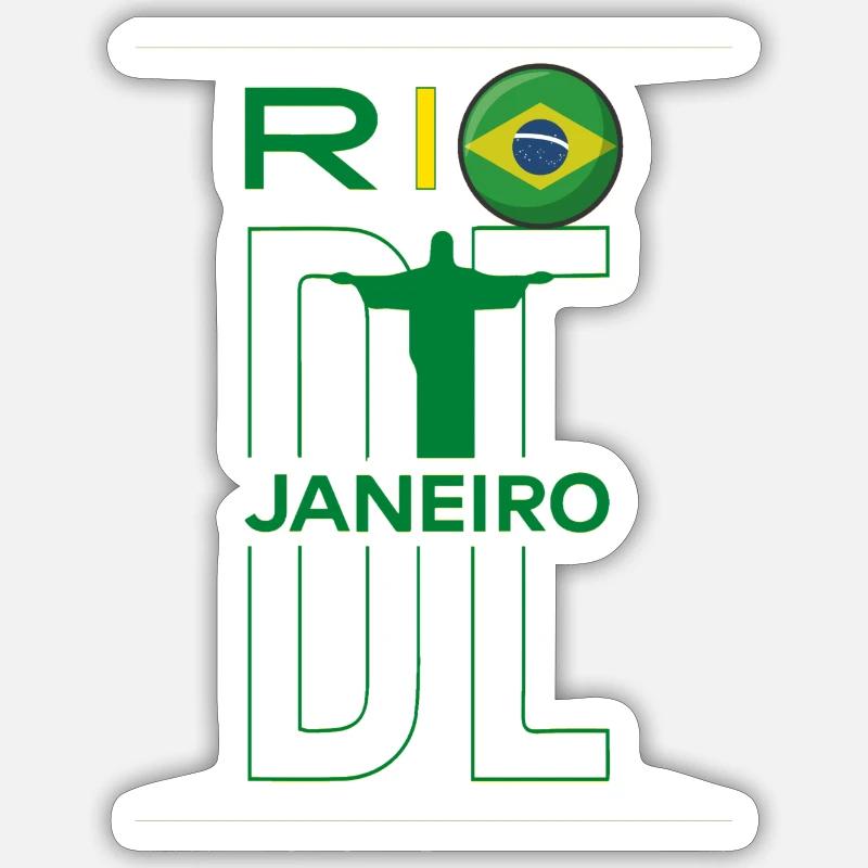 Rio de janeiro - Sticker taille S (10 x 10 cm) - blanc mat