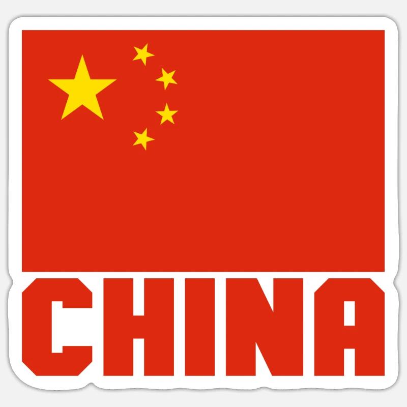 Chine - Sticker taille S (10 x 10 cm) - blanc mat