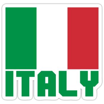 Italie - Sticker taille S (10 x 10 cm) - blanc mat - Devant
