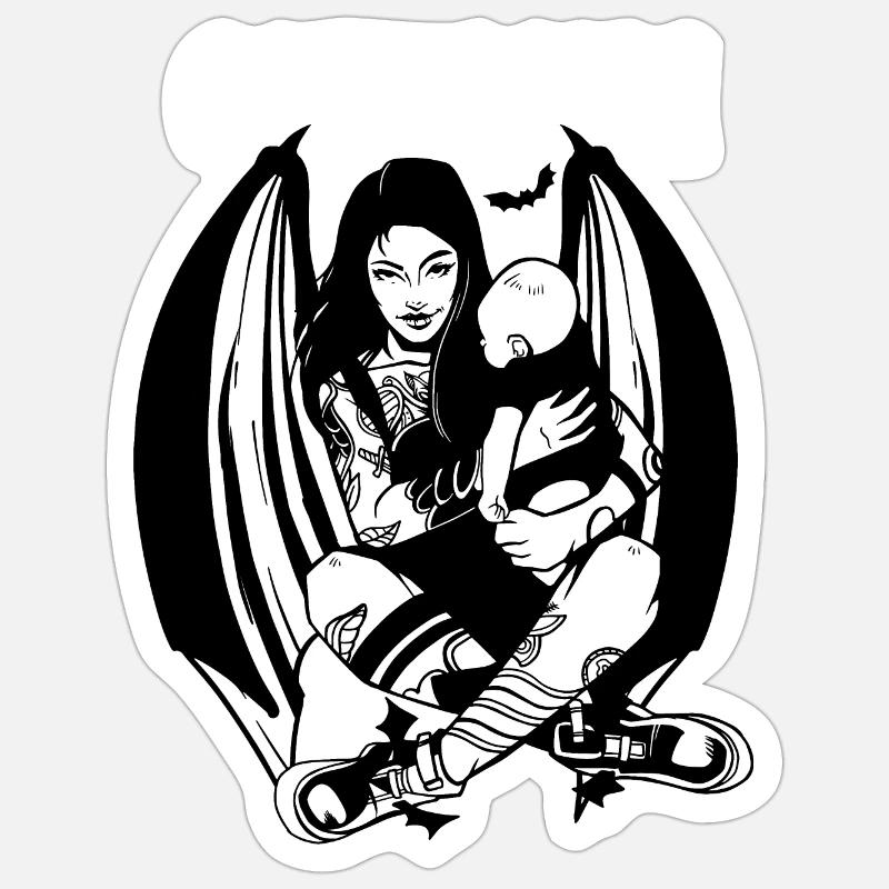 GOTH MOM GOTHIC MAMA EMO MUTTI Sticker Größe S (10 x 10 cm)