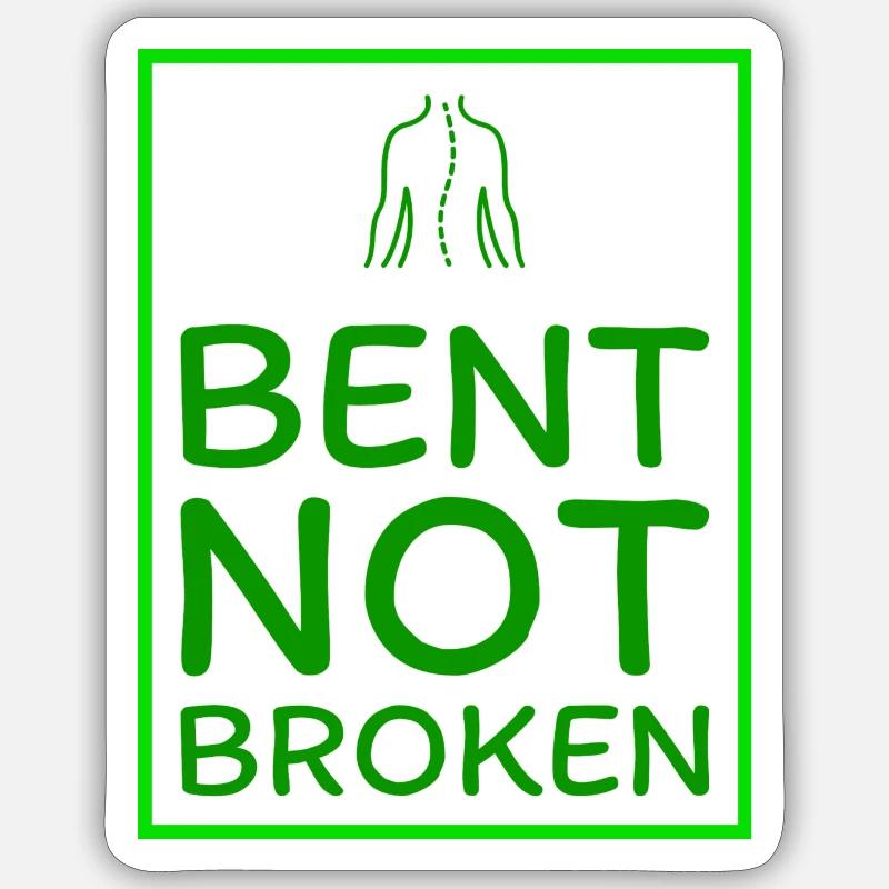 Bent not Broken lightgreen Sticker Größe S (10 x 10 cm)