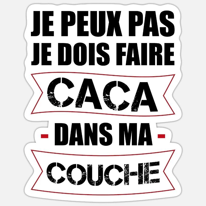 caca couche | couche culotte bébé retraité Sticker taille S (10 x 10 cm)
