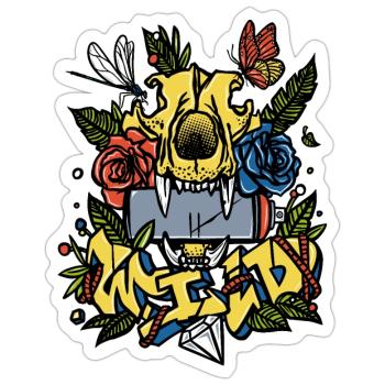 Wild - Sticker Größe S (10 x 10 cm) - Mattweiß - Vorne