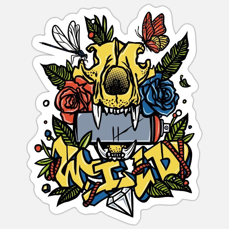 Wild - Sticker Größe S (10 x 10 cm) - Mattweiß