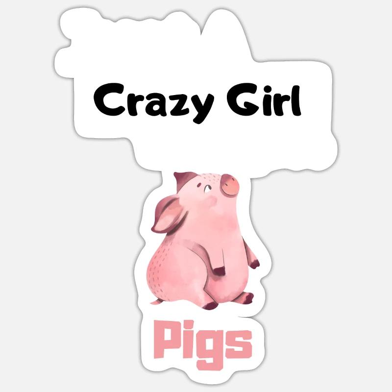 Cochon - Sticker taille S (10 x 10 cm) - blanc mat