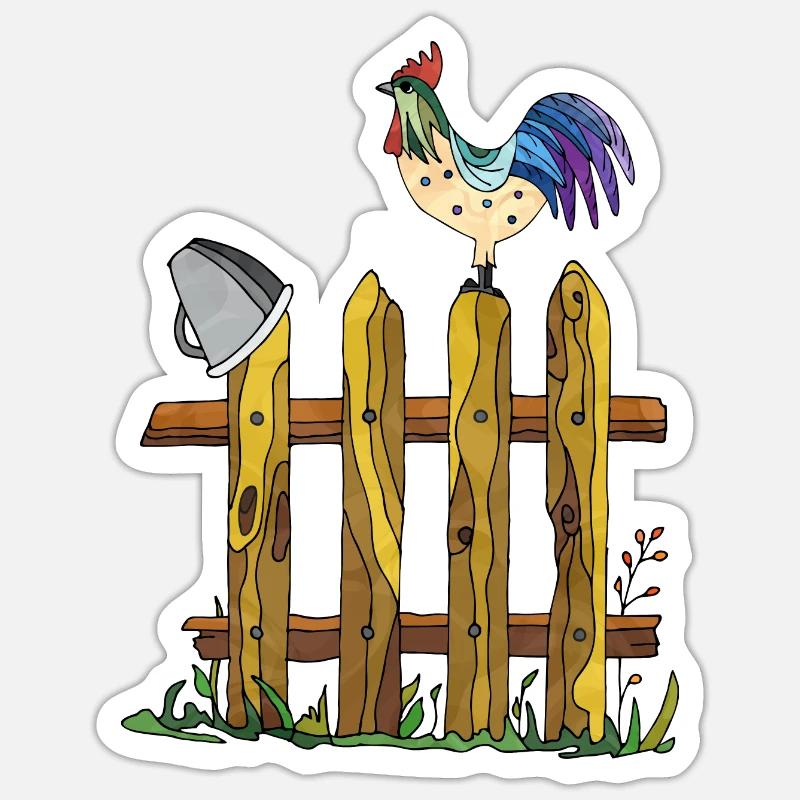 Rooster - Sticker size S (10 x 10 cm) - white matte