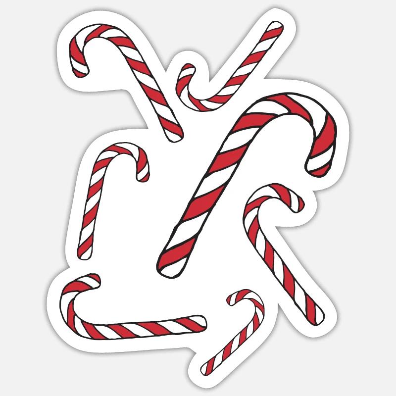 Candy Cane - Sticker size S (10 x 10 cm) - white matte