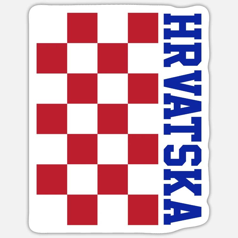 Hrvatska - Sticker taille S (10 x 10 cm) - blanc mat