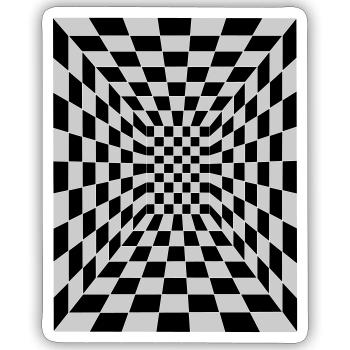 illusion d’optique 17 - Sticker taille S (10 x 10 cm) - blanc mat - Devant