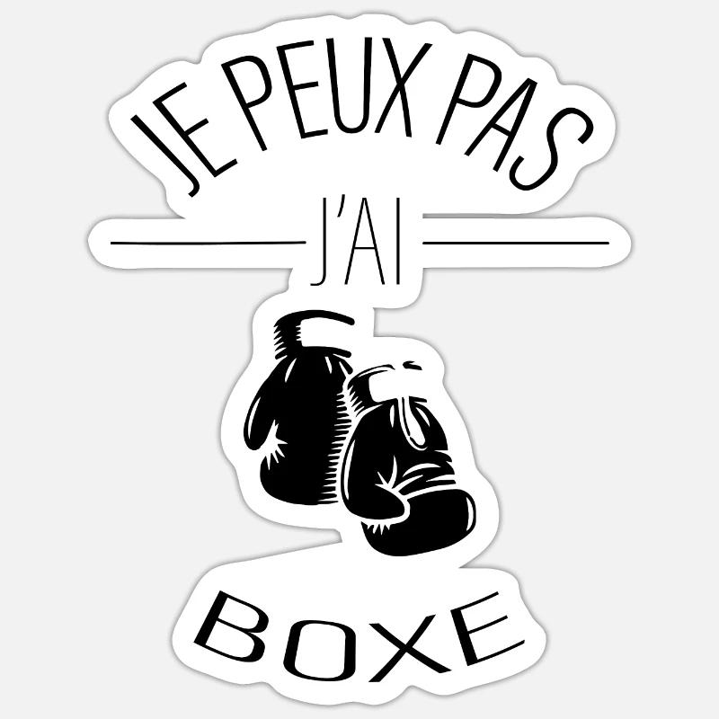 j'peux pas j'ai boxe - Sticker taille S (10 x 10 cm) - blanc mat