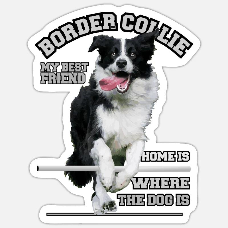 Border Collie - Agilite - I migliori cani - Sticker formato S (10 x 10 cm) - bianco opaco