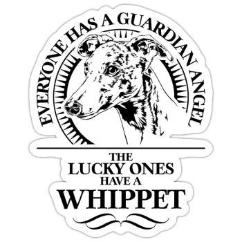 WHIPPET Guardian Angel Dog Saying Wilsigns - Sticker size S (10 x 10 cm) - white matte - Front