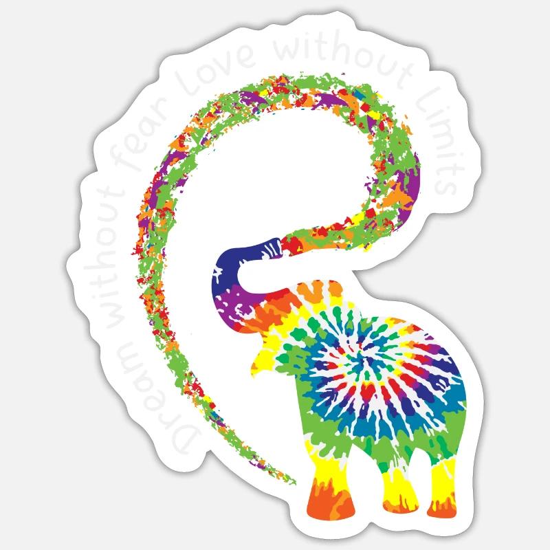 Love without limits elephant LGBT Pride - Sticker Größe S (10 x 10 cm) - Mattweiß