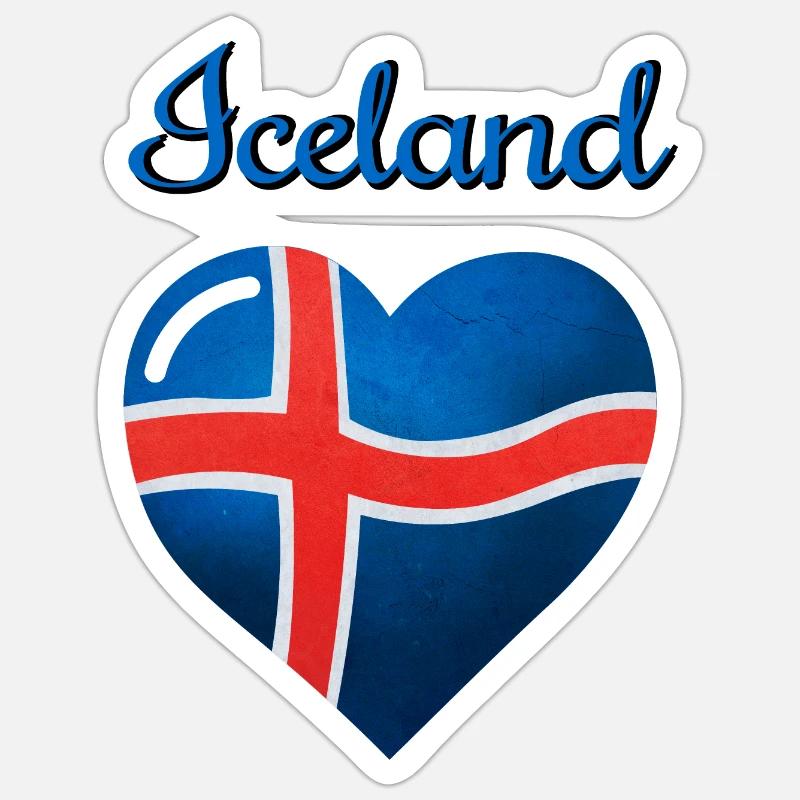 Le drapeau de l’Islande Sticker taille S (10 x 10 cm)