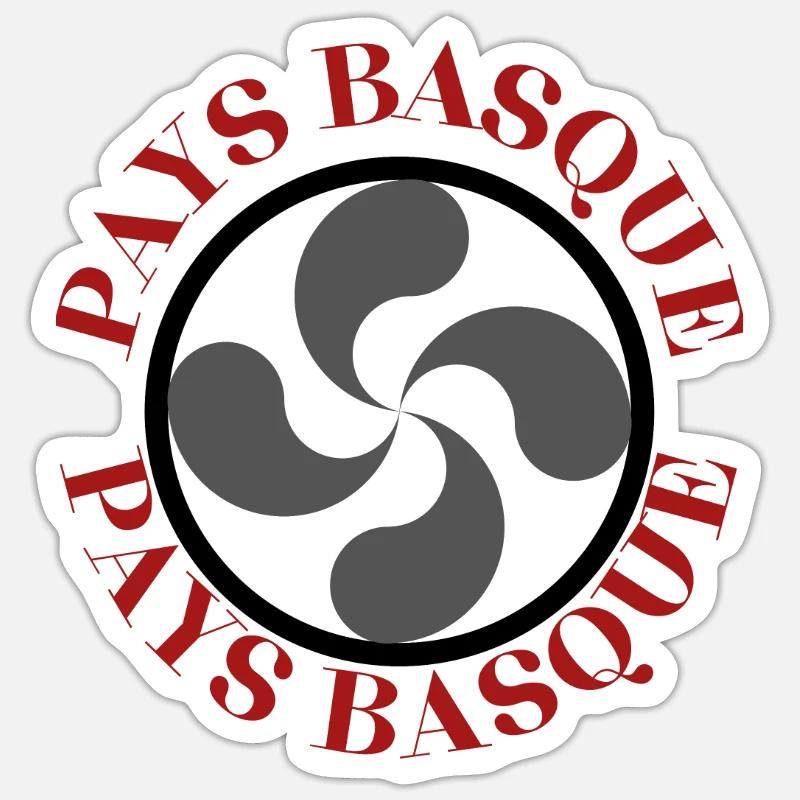 PAYS BASQUE - Sticker taille S (10 x 10 cm) - blanc mat