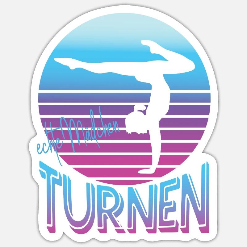 Echte Mädchen Turnen Sticker Größe S (10 x 10 cm)