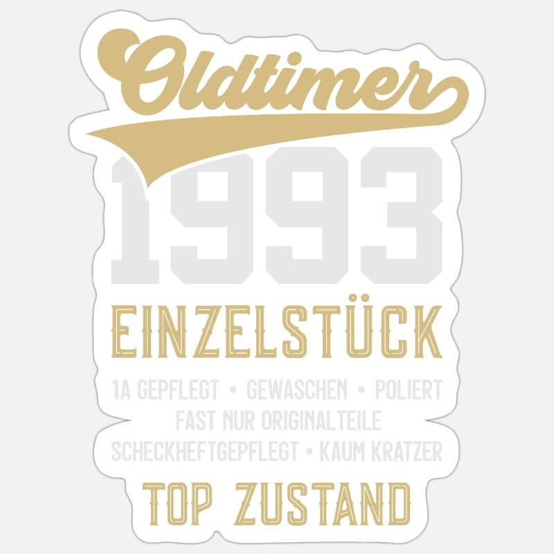 33. GEBURTSTAG OLDTIMER 1993 Sticker Größe S (10 x 10 cm)
