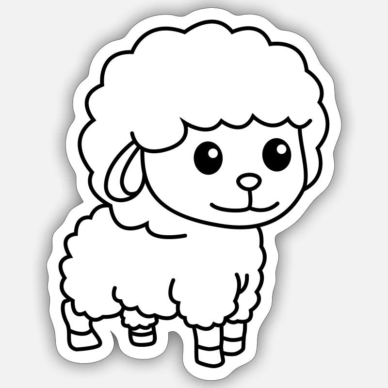 Sheep Comic Animal Sticker size S (10 x 10 cm)