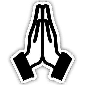 Beten Hände Icon - Sticker Größe S (10 x 10 cm) - Mattweiß - Vorne