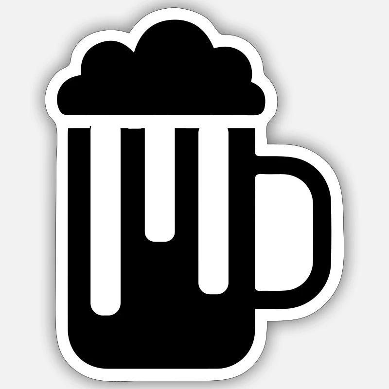 Verre à bière - Sticker taille S (10 x 10 cm) - blanc mat