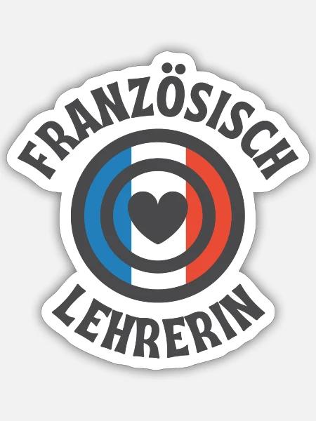 Französisch Lehrerin - Sticker Größe S (10 x 10 cm) - Mattweiß