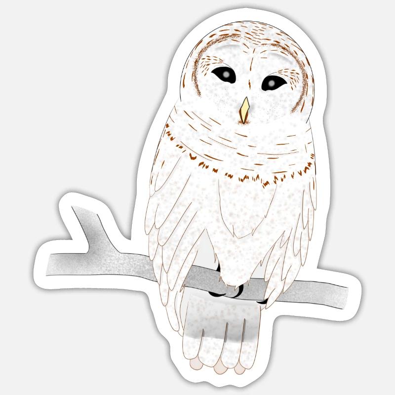Barn owl - Sticker size S (10 x 10 cm) - white matte