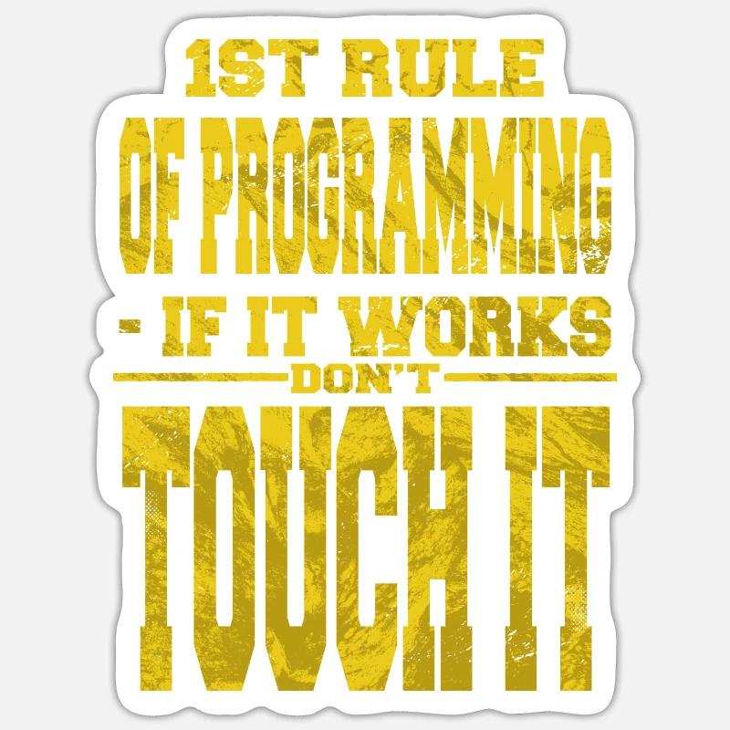 programmeur informatique humour backend développeur - Sticker taille S (10 x 10 cm) - blanc mat