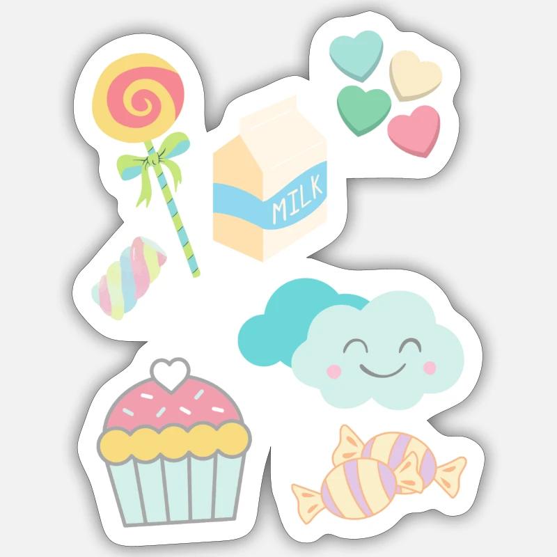 Candy - Sticker Größe S (10 x 10 cm) - Mattweiß
