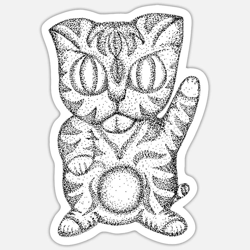 Kitty - Sticker Größe S (10 x 10 cm) - Mattweiß