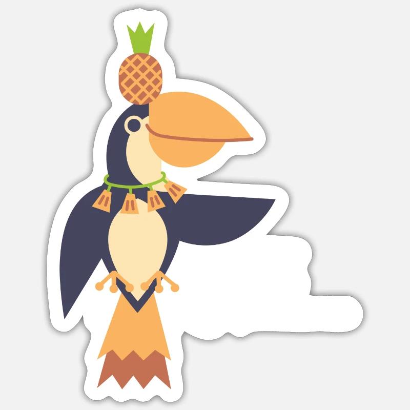 Tuncan Ananas swing - Sticker Größe S (10 x 10 cm) - Mattweiß