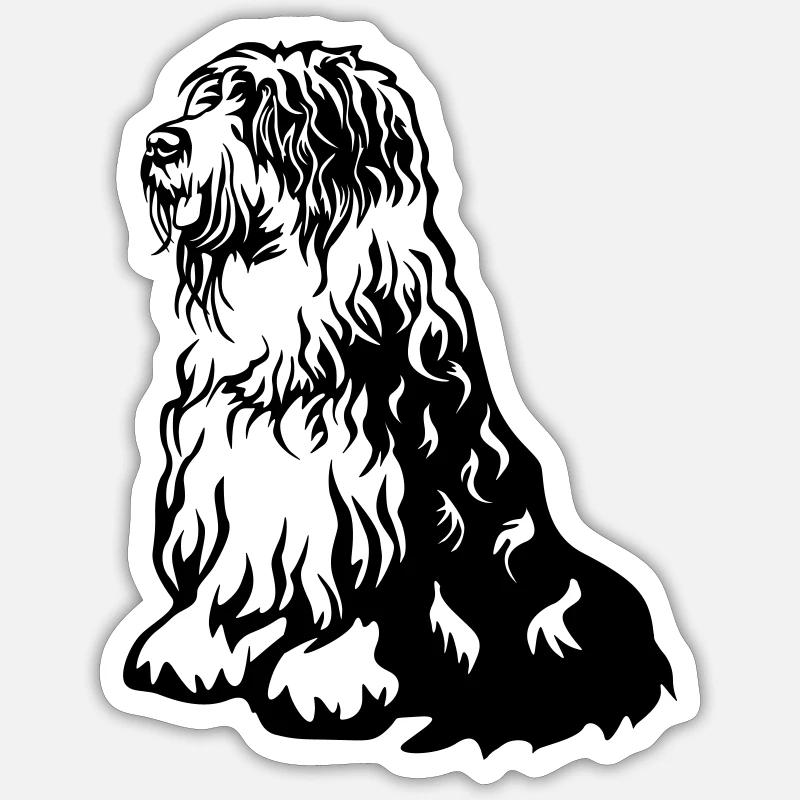 Bobtail - Sticker Größe S (10 x 10 cm) - Mattweiß