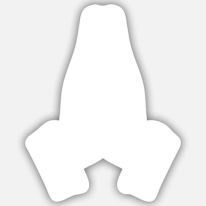 Pray Hands Icon - Sticker size S (10 x 10 cm) - white matte