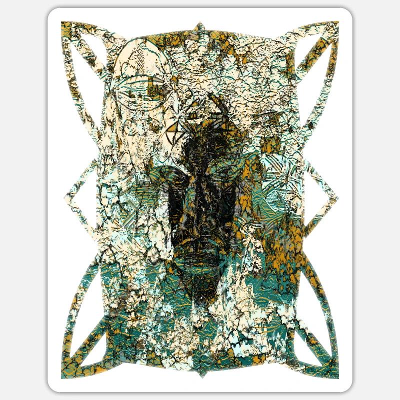 Masques africains (2) - Sticker taille S (10 x 10 cm) - blanc mat