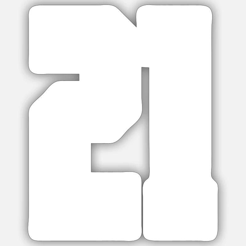 21 Number number - Sticker size S (10 x 10 cm) - white matte