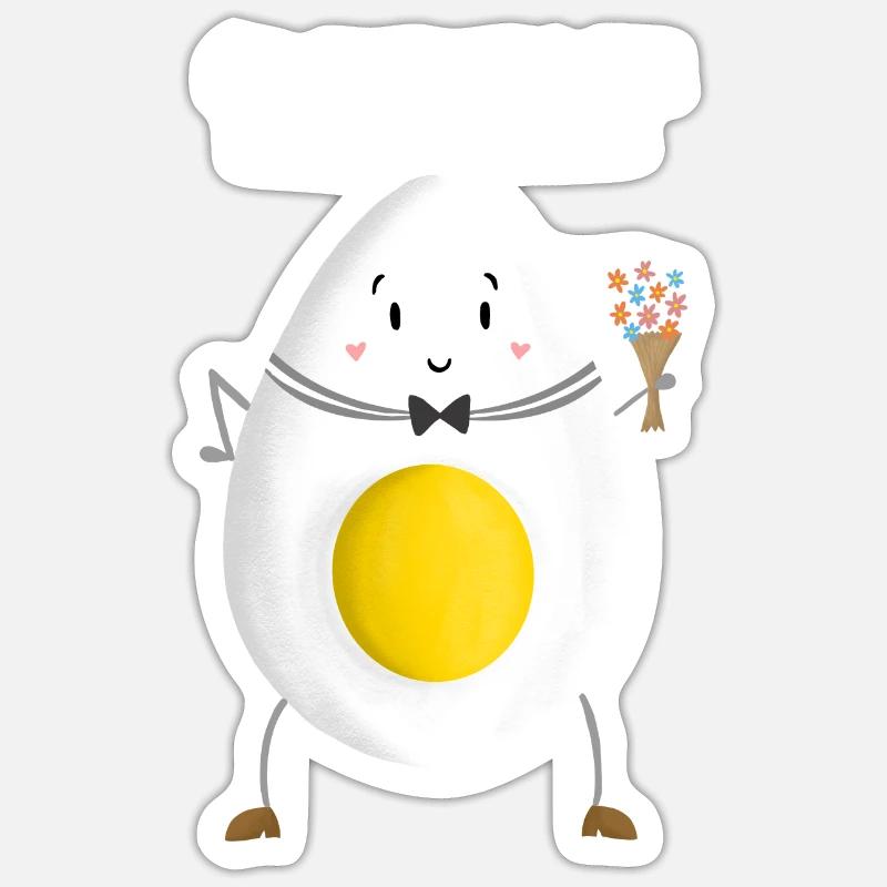 Romantic Boiled Egg Sticker size S (10 x 10 cm)