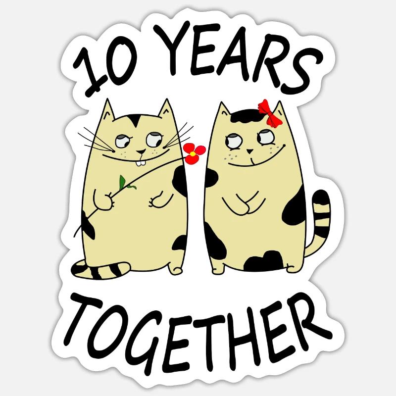 Voulez-vous être avec moi 10 ans Sticker taille S (10 x 10 cm)