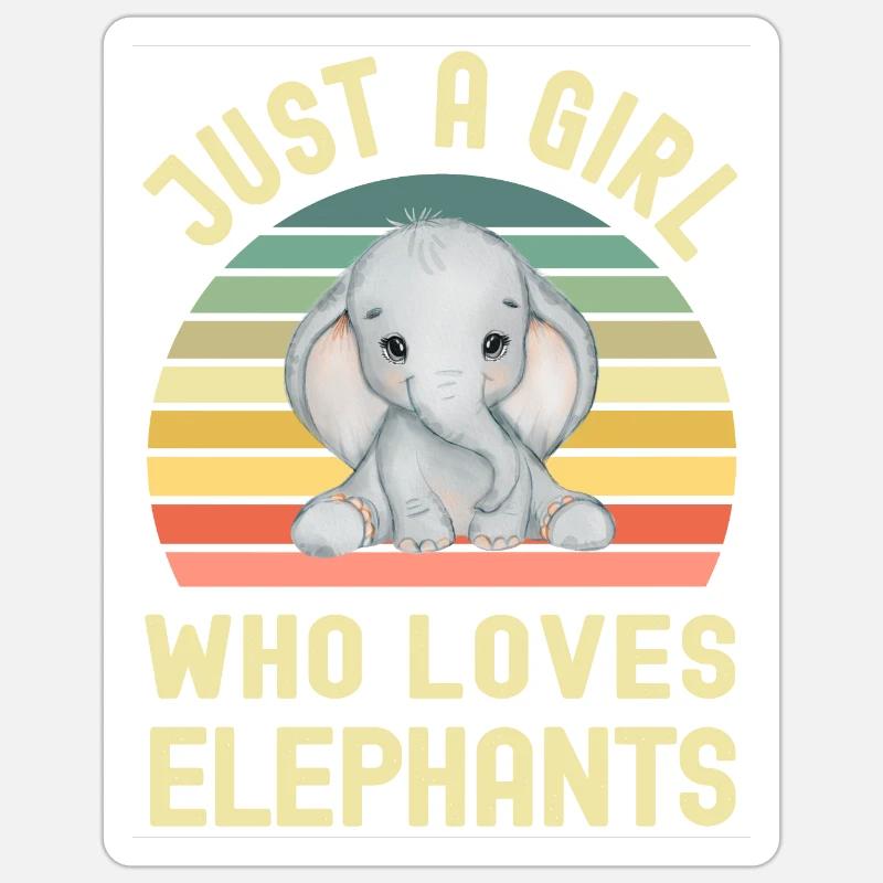 Éléphants éléphants - Sticker taille S (10 x 10 cm) - blanc mat