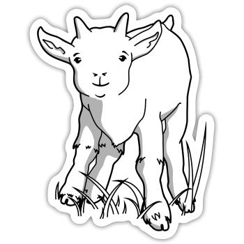 Süße Ziege - Sticker Größe S (10 x 10 cm) - Mattweiß - Vorne