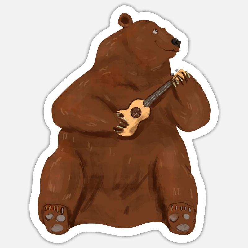 Ukulele - Sticker size S (10 x 10 cm) - white matte