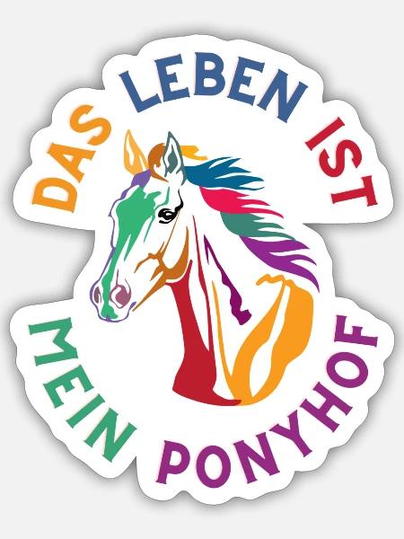 Mein Ponyhof - Sticker Größe S (10 x 10 cm) - Mattweiß