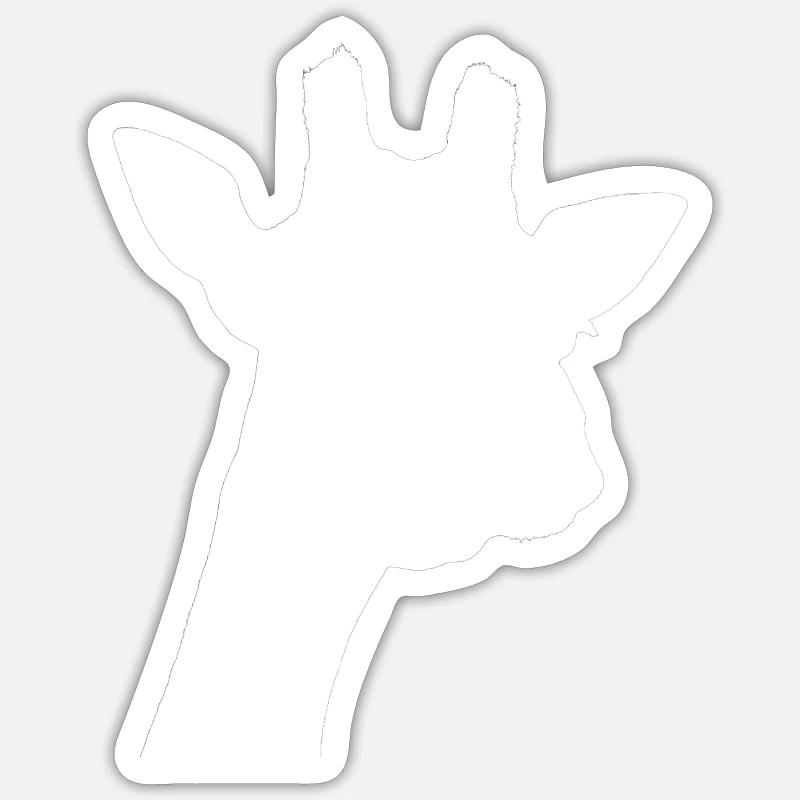 giraffe blanc - Sticker taille S (10 x 10 cm) - blanc mat