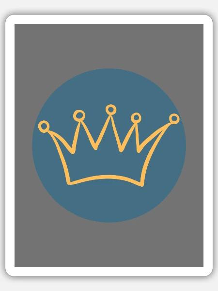 KING - Sticker Größe S (10 x 10 cm) - Mattweiß