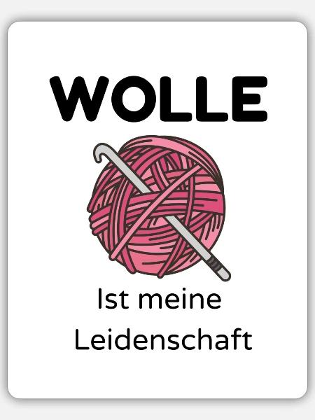 Wolle - Sticker Größe S (10 x 10 cm) - Mattweiß