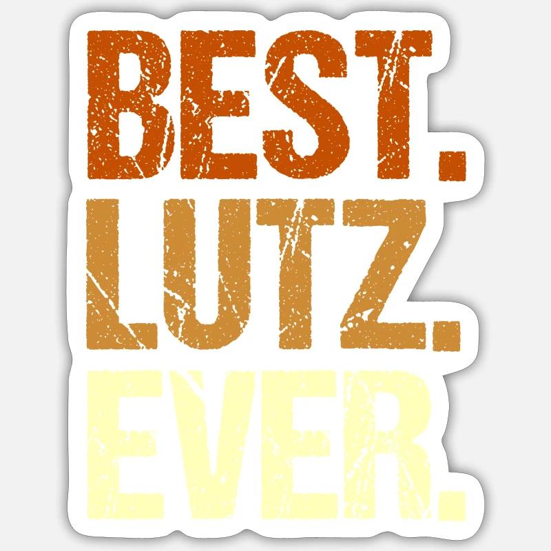Lutz - Sticker Größe S (10 x 10 cm) - Mattweiß